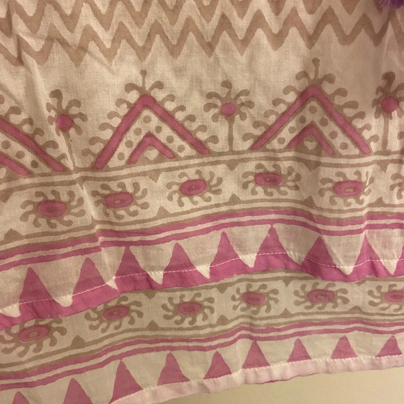 Oliphant Chevron V Neck Quarter Sleeve Tassel Blouse Gray & Purple Size Large - Picture 7 of 8